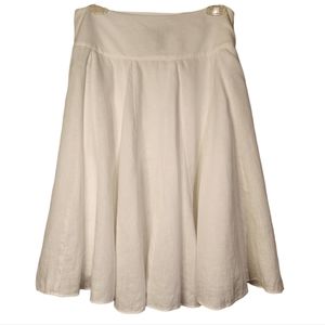 Lauren Ralph Lauren Linen Flared/Circle Skirt - White - Size 6